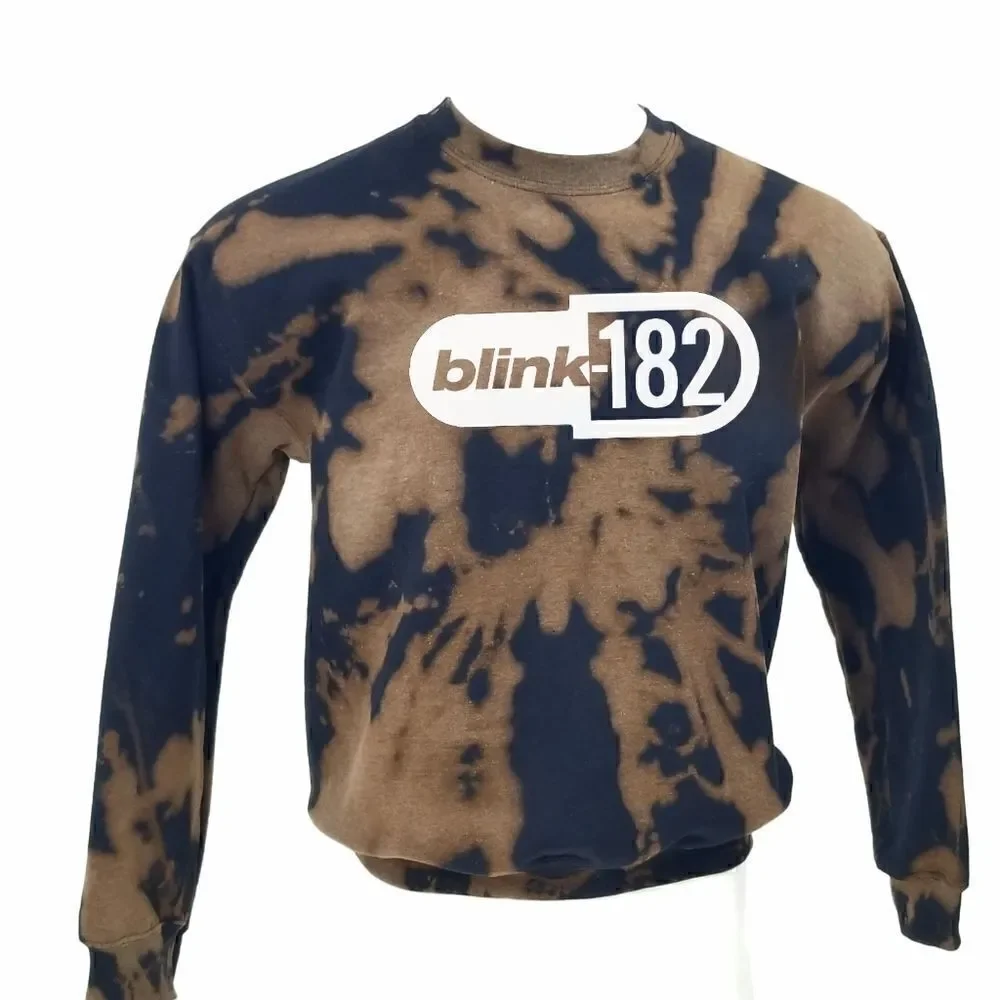 Vintage style BLINK 182 Punk Rock Band Acid Washed Pullover Crewneck Sweatshirt - Picture 2 of 5